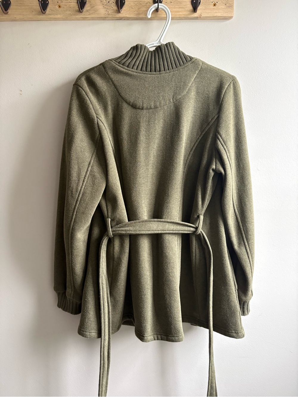 Women's Olive Green Belted Cardigan Jacket